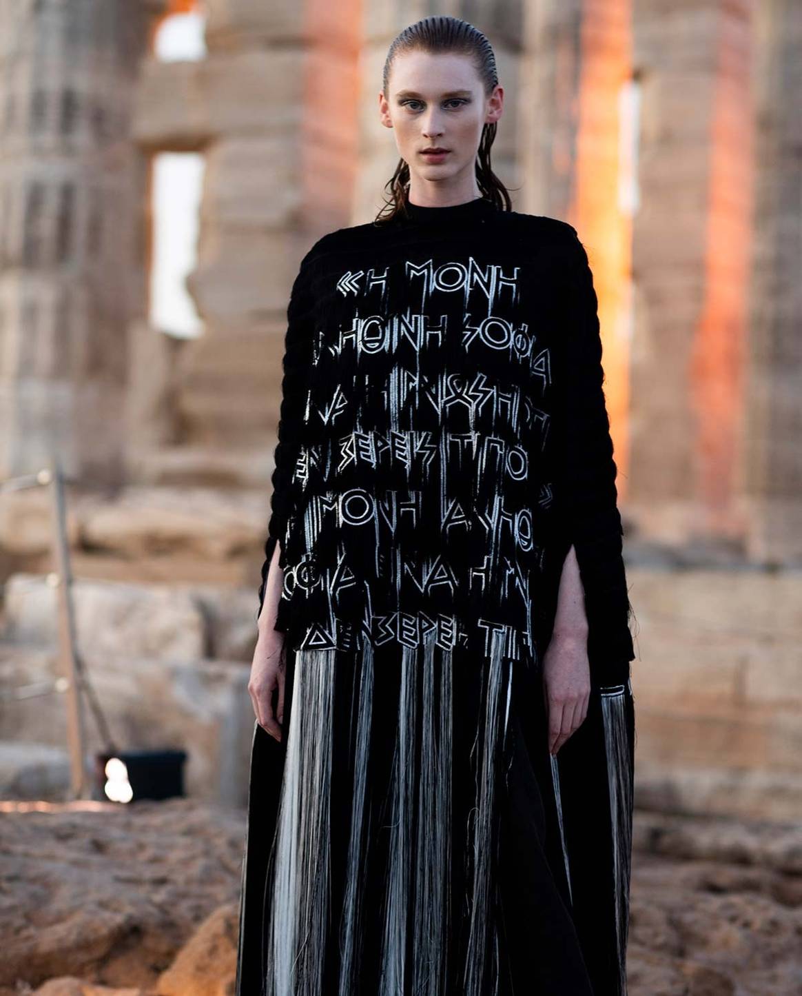 Mary Katrantzou SS20 show at Greece's Temple of Poseidon