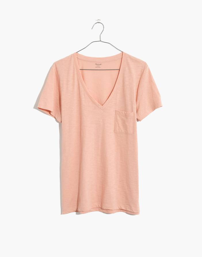 Whisper Cotton V-Neck Pocket Tee | Madewell