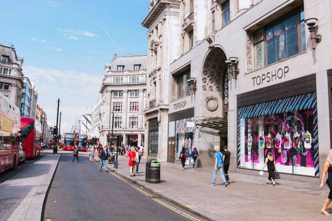 Topshop's voormalige winkel in Oxford Street.