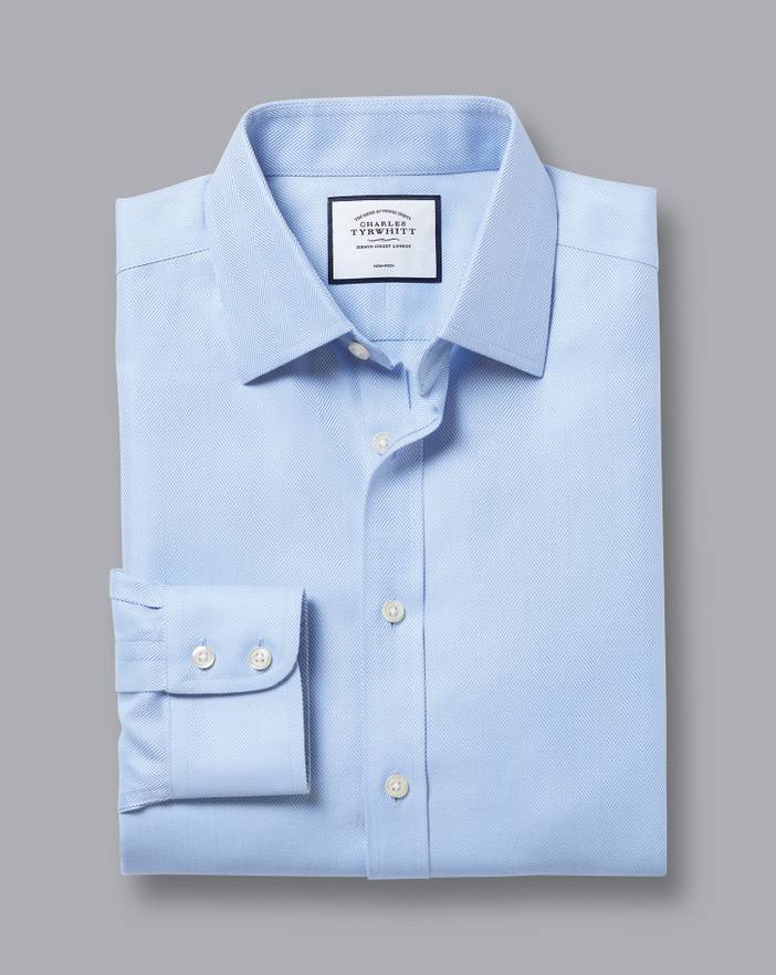 Men's Charles Tyrwhitt Non-Iron Herringbone Dress Shirt | Charles Tyrwhitt