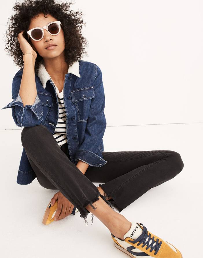 Petite Cali Demi-Boot Jeans in Berkeley Black: Chewed-Hem Edition | Madewell