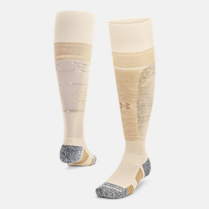 Unisex sokken Under Armour Magnetico Pocket Over-The-Calf Ivory Dune / BruinSteen / Metalen Goud L | Under Armour