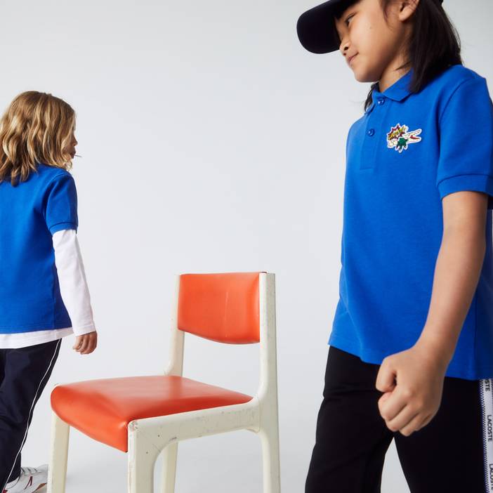 Kinder Poloshirt aus Bio-Baumwoll-Piqué mit Holiday Aufnäher | Lacoste
