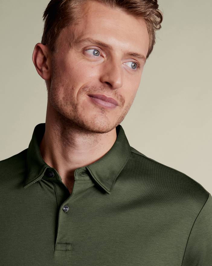 Men's Charles Tyrwhitt Long Sleeve Smart Jersey Polo Shirt | Charles Tyrwhitt