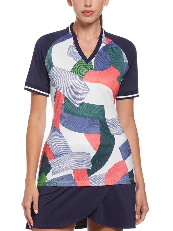 Women's Ribbons Polo w/ Ribbed Collar & Cuff Shirt | Callaway
