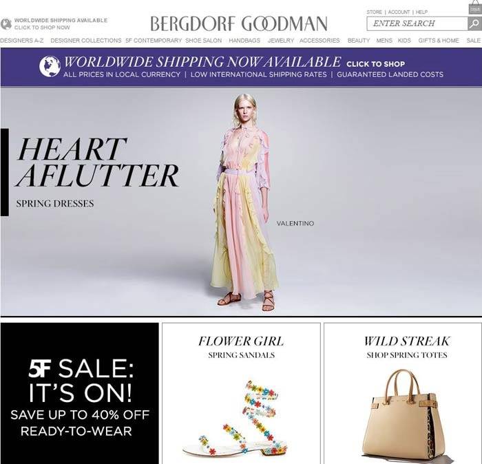 Bergdorf Goodman sells internationally with Borderfree