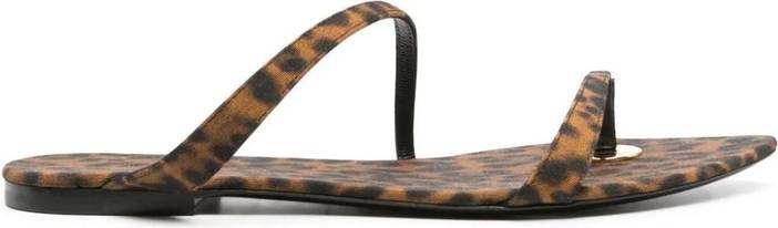 Sandales, Saint Laurent Tanger Flat Sandals en marron | Saint Laurent