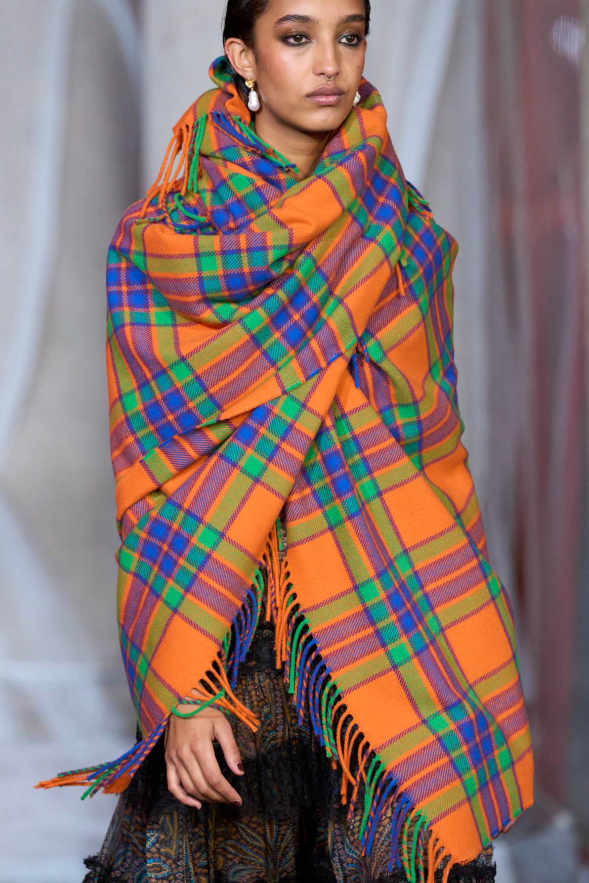 Etro FW23 plaid shawl