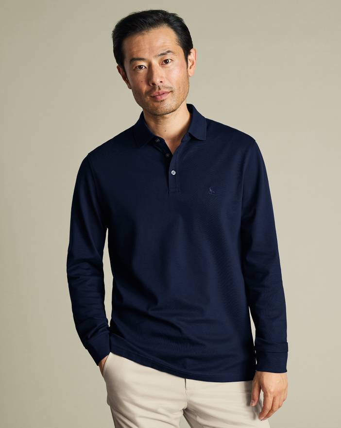 Men's Charles Tyrwhitt Long Sleeve Pique Polo Shirt | Charles Tyrwhitt