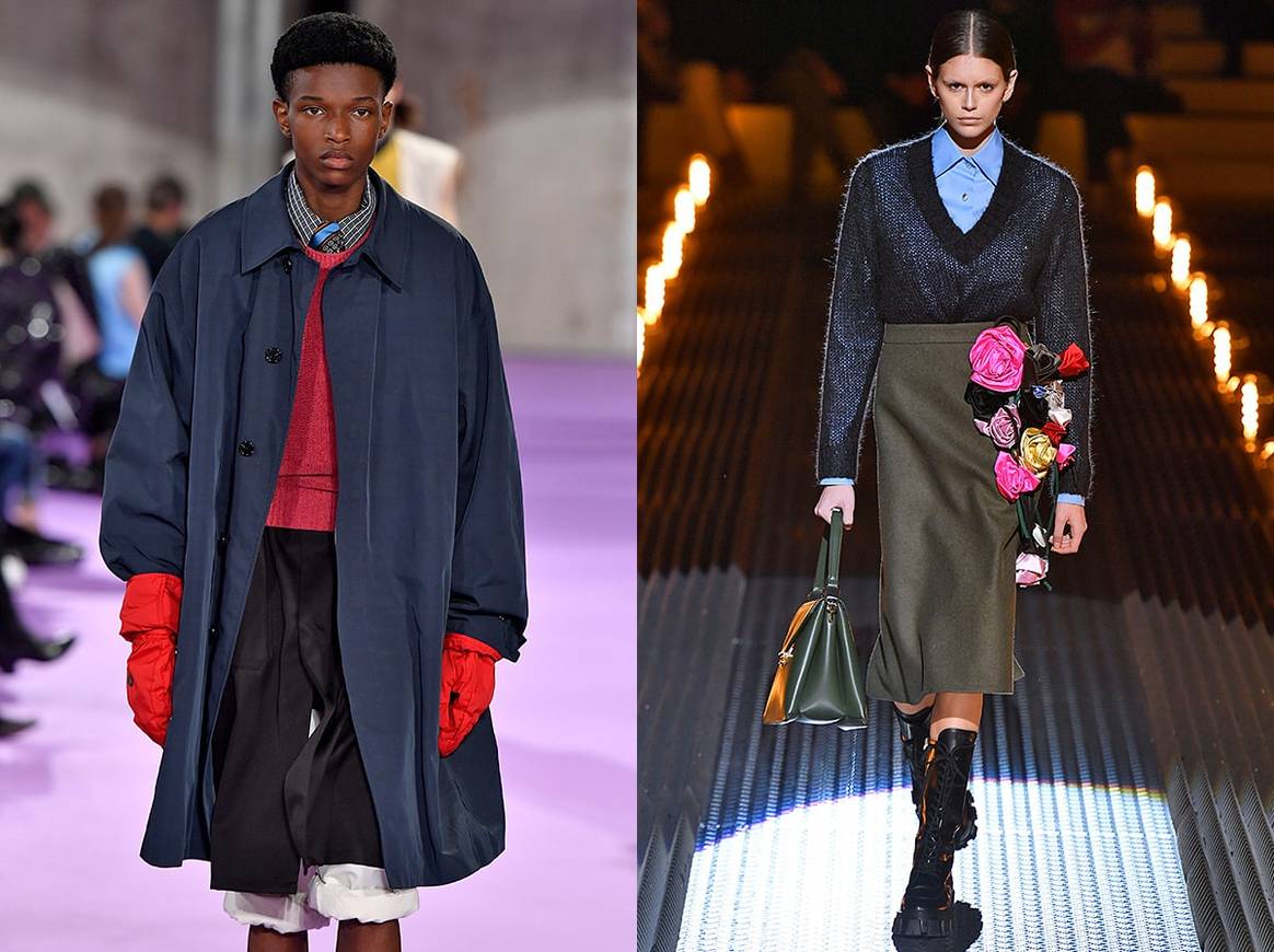Raf Simons SS20
and Prada AW2019, via Catwalkpictures
