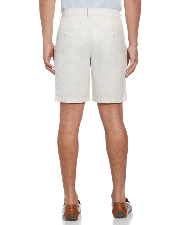 Men's Linen Blend Tropical Leaf Print Shorts | Cubavera