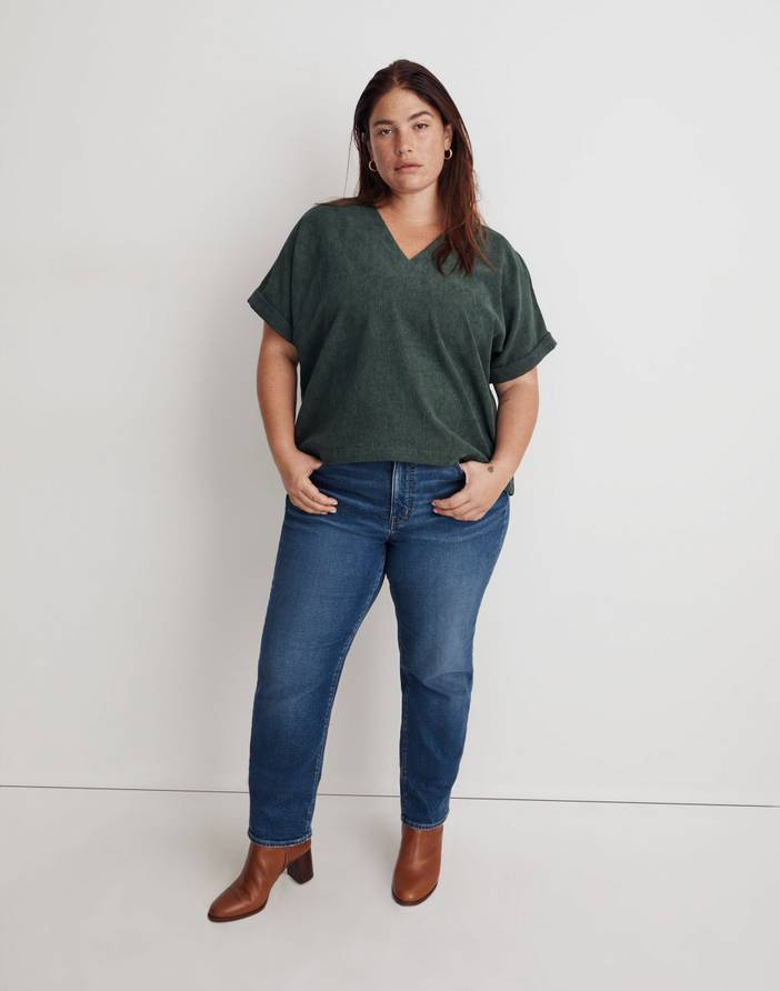 Plus Corduroy Renata V-Neck Top | Madewell