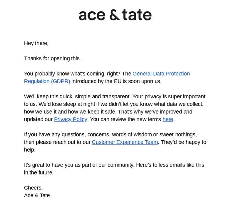 The best GDPR fashion emails asking you to 'Stay in Touch'