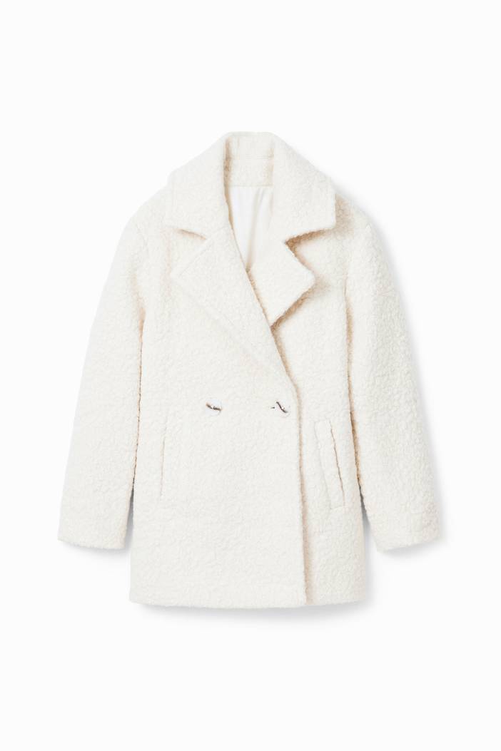Double-breasted bouclé coat | Desigual