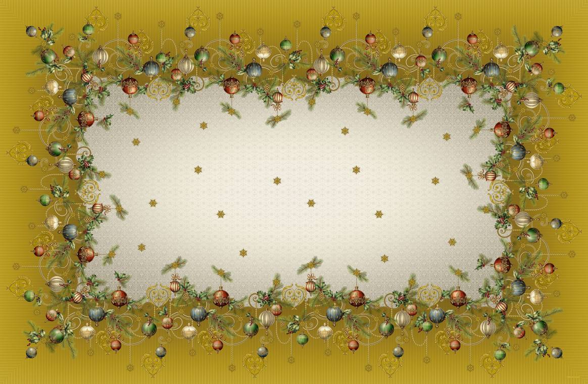 Nappe 170x260 Au coeur de Noël jaune