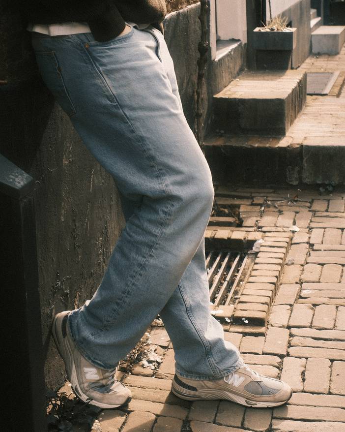Larry Loose Vintage Blue - Duurzame Mom Jeans - Vintage Blauw | KUYICHI