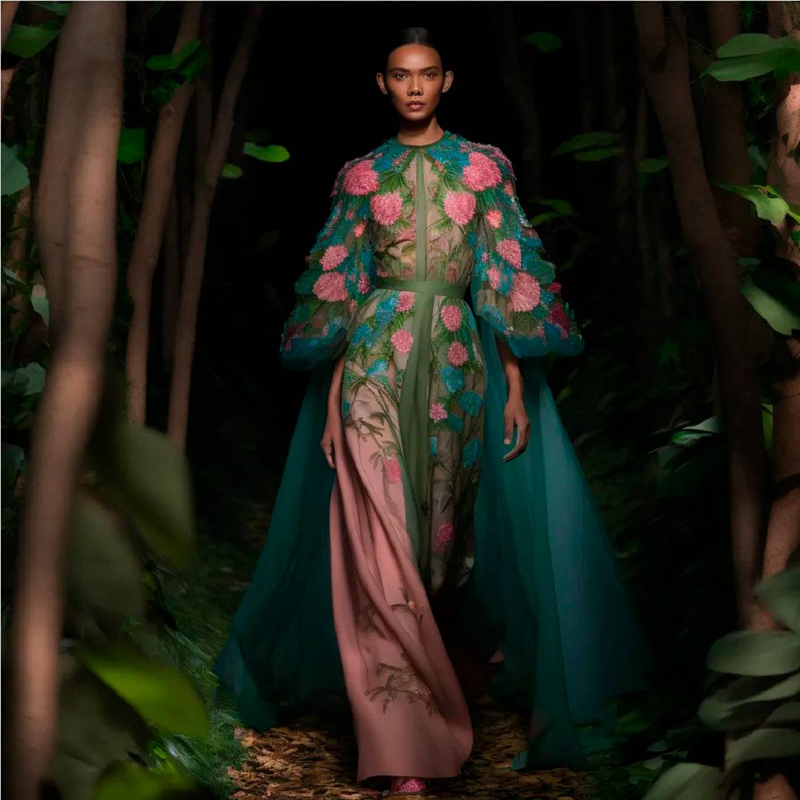 Photo Credits: Colección “Flor da Pele”, de Alves Knop. IA Fashion Week, página oficial.