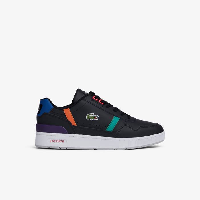 Herren-Sneakers Lacoste T-CLIP aus Leder und Veloursleder mit Color-Pop | Lacoste