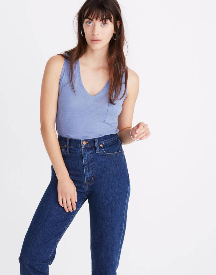 Whisper Cotton V-Neck Pocket Tank | Madewell