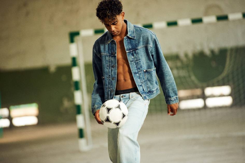 Lamine Yamal in the American Eagle x Lamine Yamal collection campaign