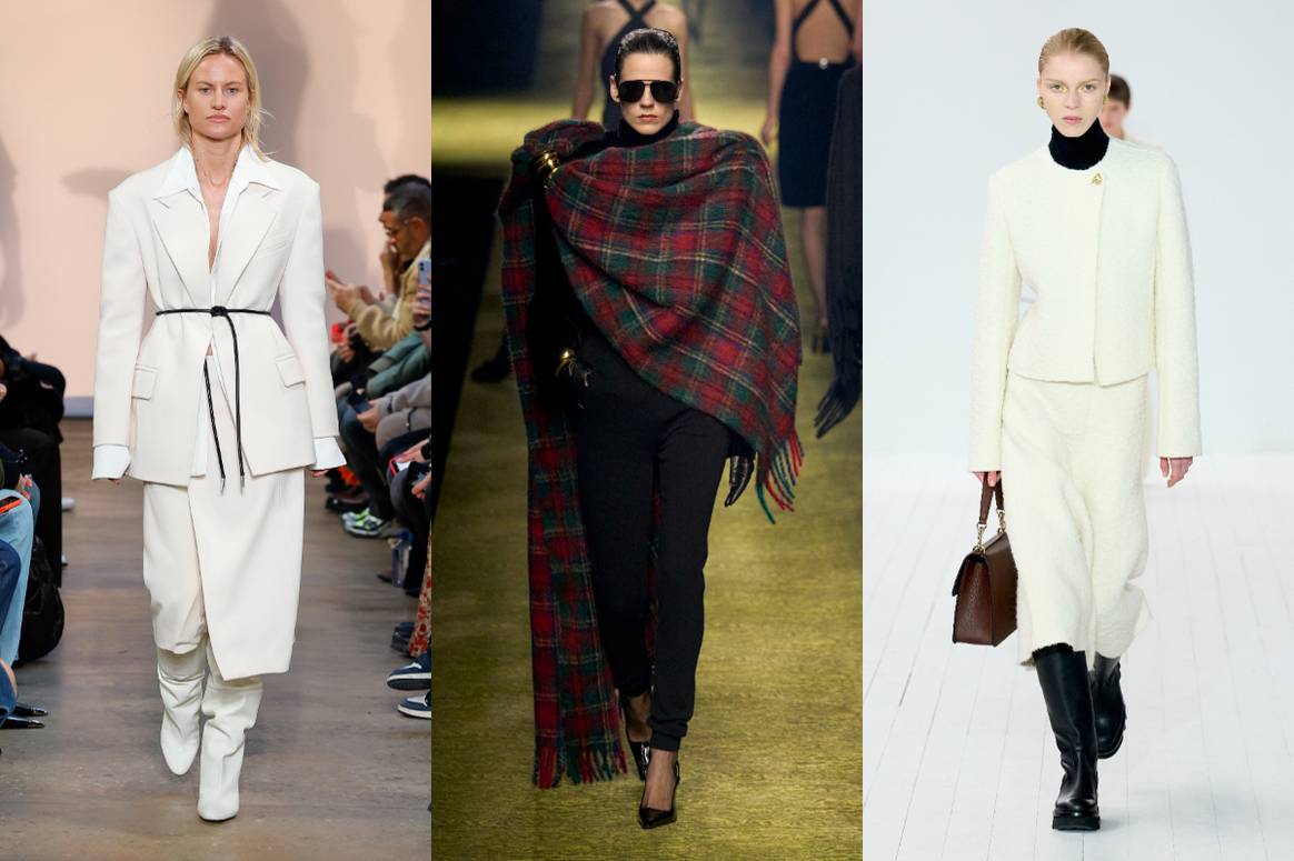 (From left) AW23 collections by Proenza Schouler, Saint
Laurent and Chloé. Images: Launchmetrics Spotlight