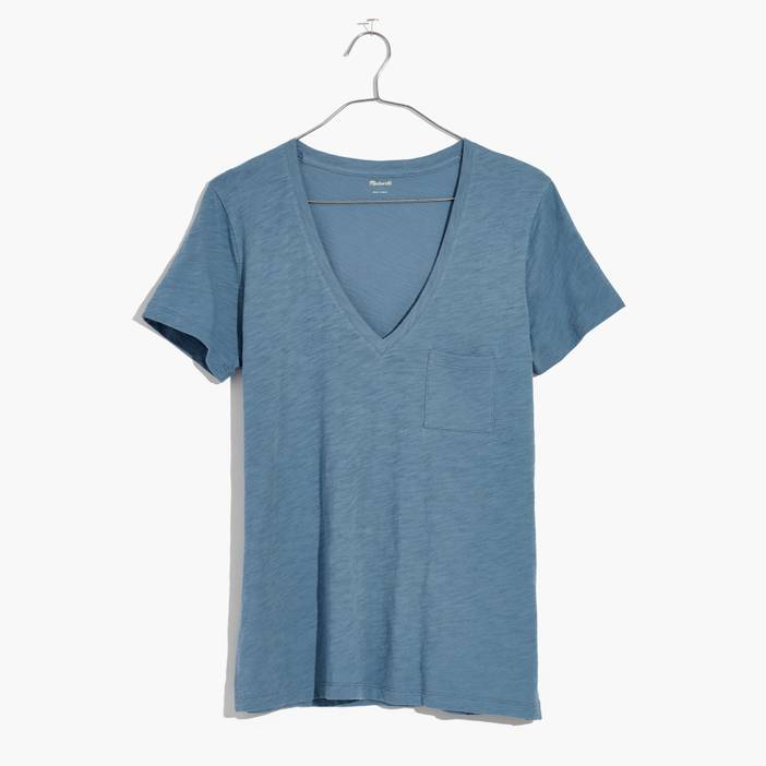 Whisper Cotton V-Neck Pocket Tee | Madewell