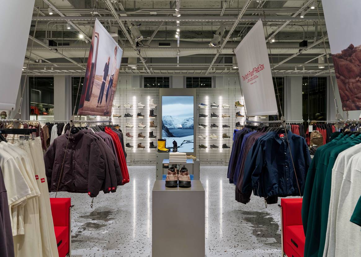Interior of new The North Face flagship store in Manhattan