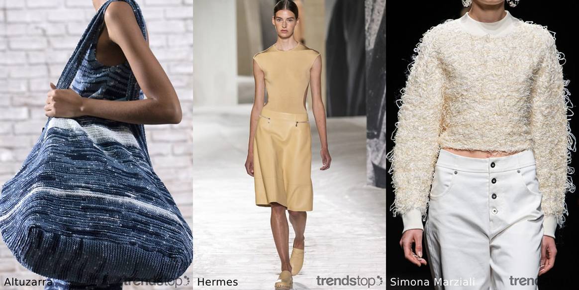 Tendencias de tejidos vistos las pasarelas de mujer para SS21