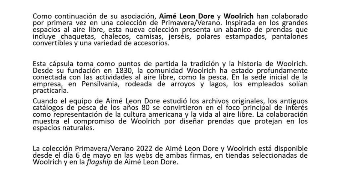 Woolrich por Aimé Leon Dore