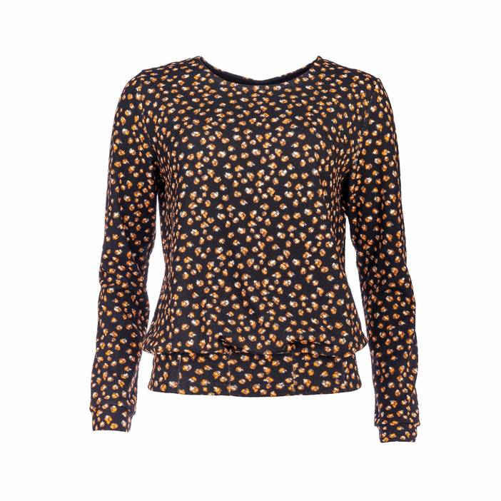 Cela Plain LS Orange Diamond Dots Jacquard | NED Dutch Fashion Design