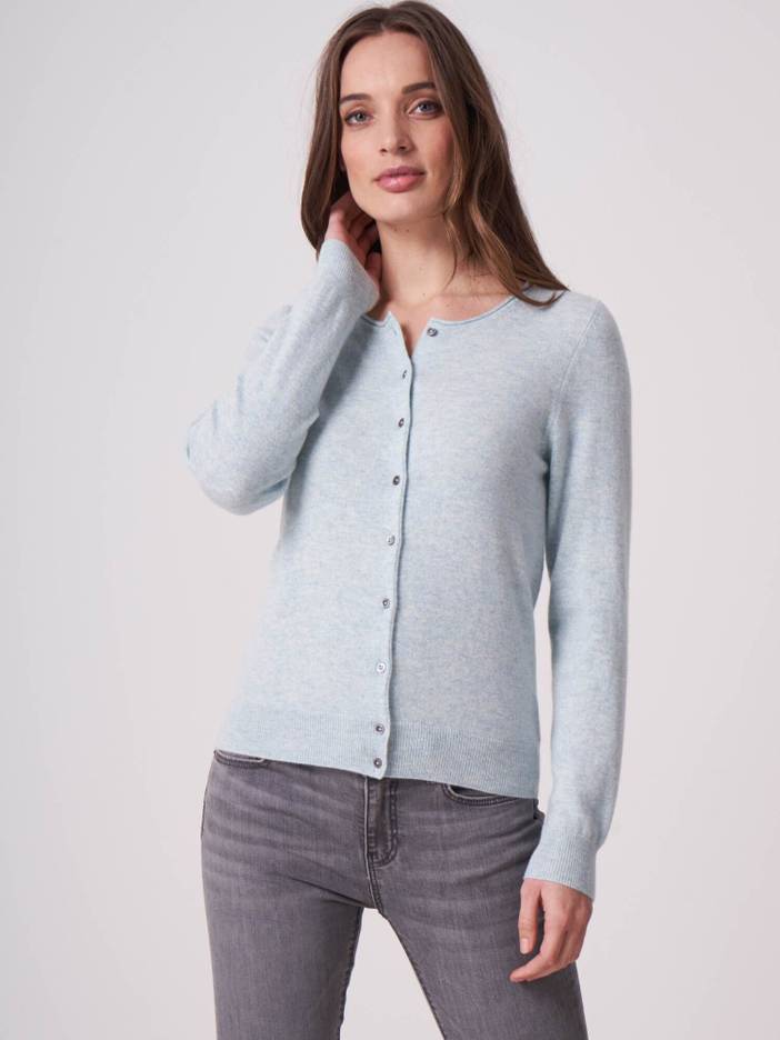Basic fijngebreid vest met ronde hals van biologisch cashmere | Repeat Cashmere