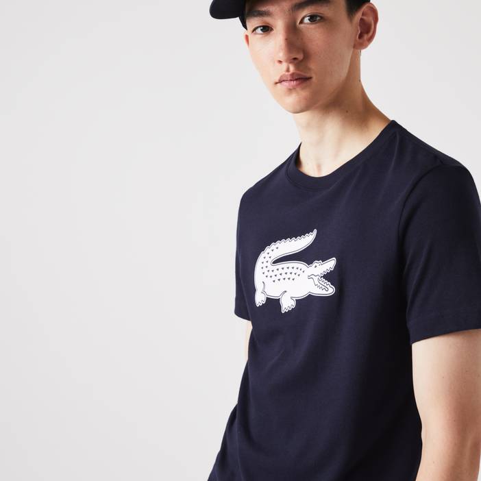 Herren Lacoste Sport Krokodil-T-Shirt aus atmungsaktivem Jersey mit 3D Print | Lacoste
