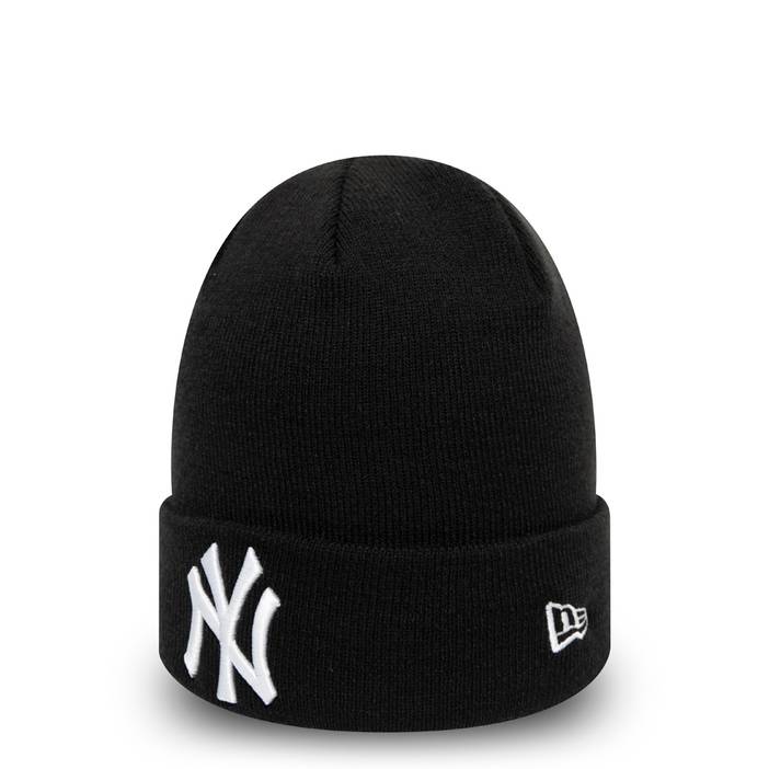 New York Yankees Essential Black Cuff Beanie Hat newera adult unisex Black newera adult unisex Black newera adult unisex Black newera adult un | new era
