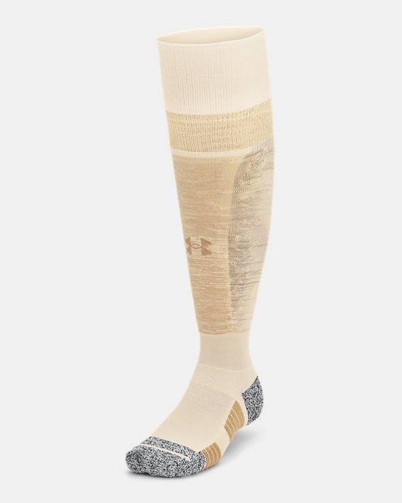Unisex sokken Under Armour Magnetico Pocket Over-The-Calf Ivory Dune / BruinSteen / Metalen Goud L | Under Armour