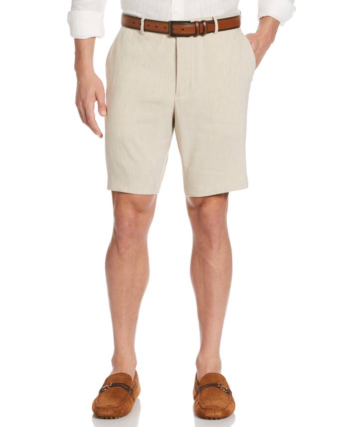 Men's Linen Blend Stretch Flat-Front Shorts | Cubavera