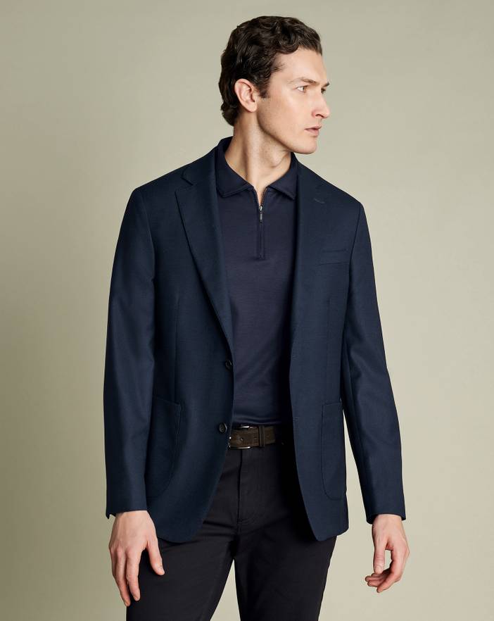 Men's Charles Tyrwhitt Zip-Neck Jersey Polo Shirt | Charles Tyrwhitt