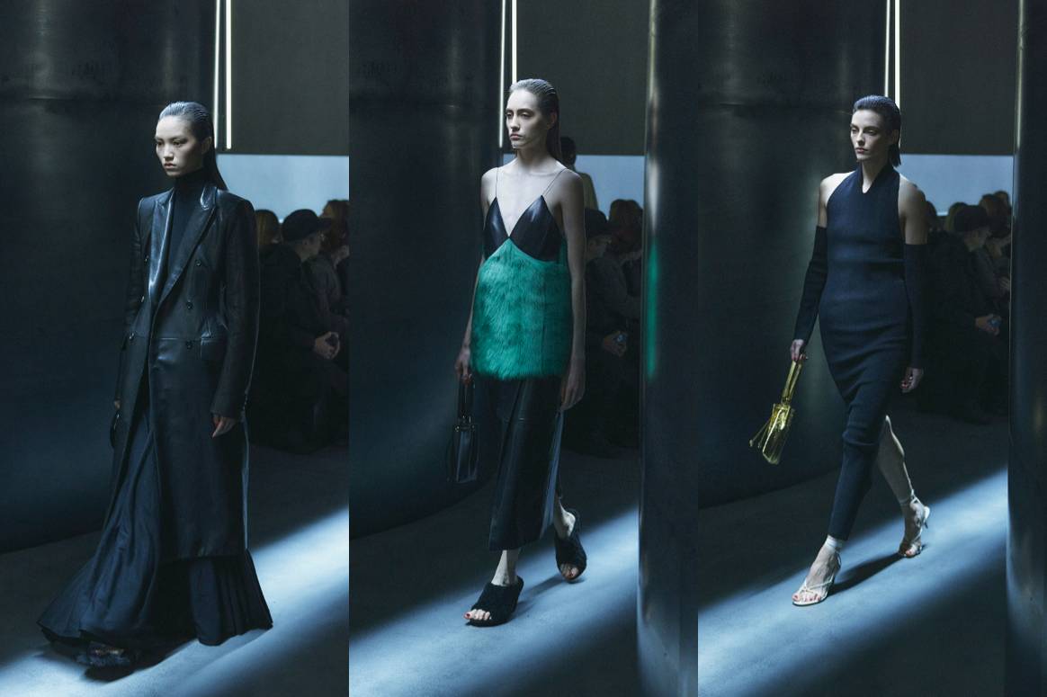 Looks from Khaite FW23 at NYFW. Image by Hanna Tveite, Khaite