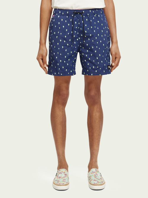 Halflange zwembroek met print | Scotch & Soda