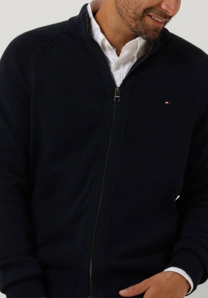 Strickjacke American Cotton Zip Through Dunkelblau Herren | Tommy Hilfiger