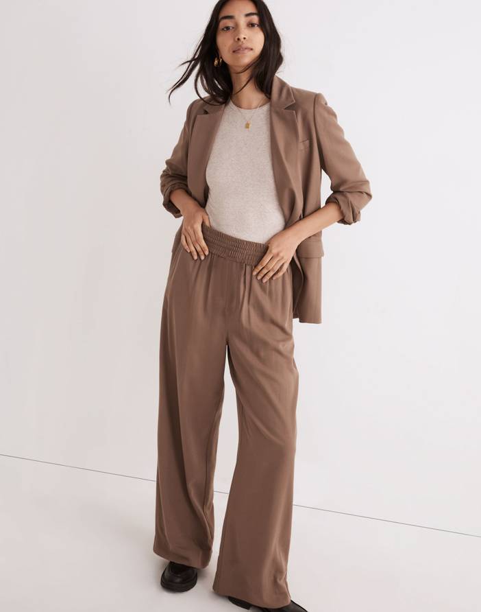 Petite Drapeweave Carley Wide-Leg Pants | Madewell