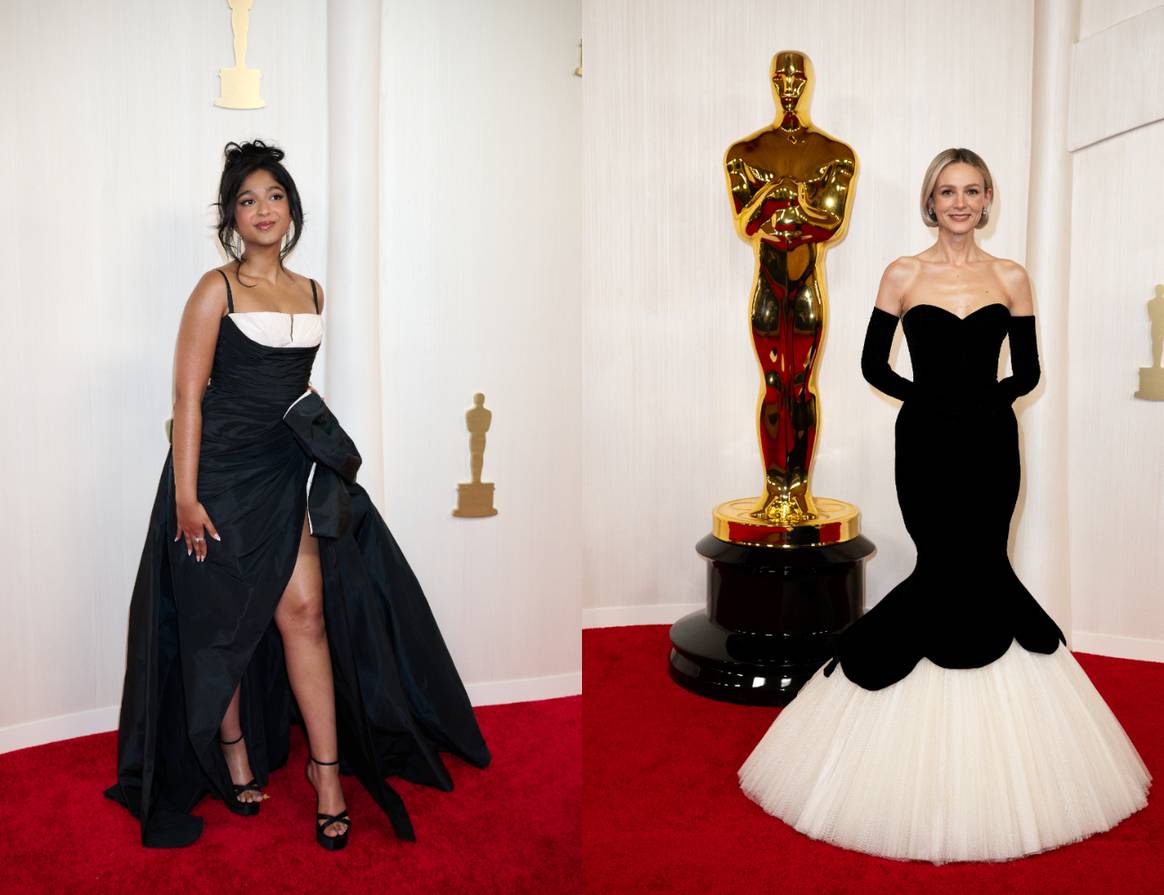 Maitreyi Ramakrishnan in Zuhair Murad and Carey Mulligan in Balenciaga.