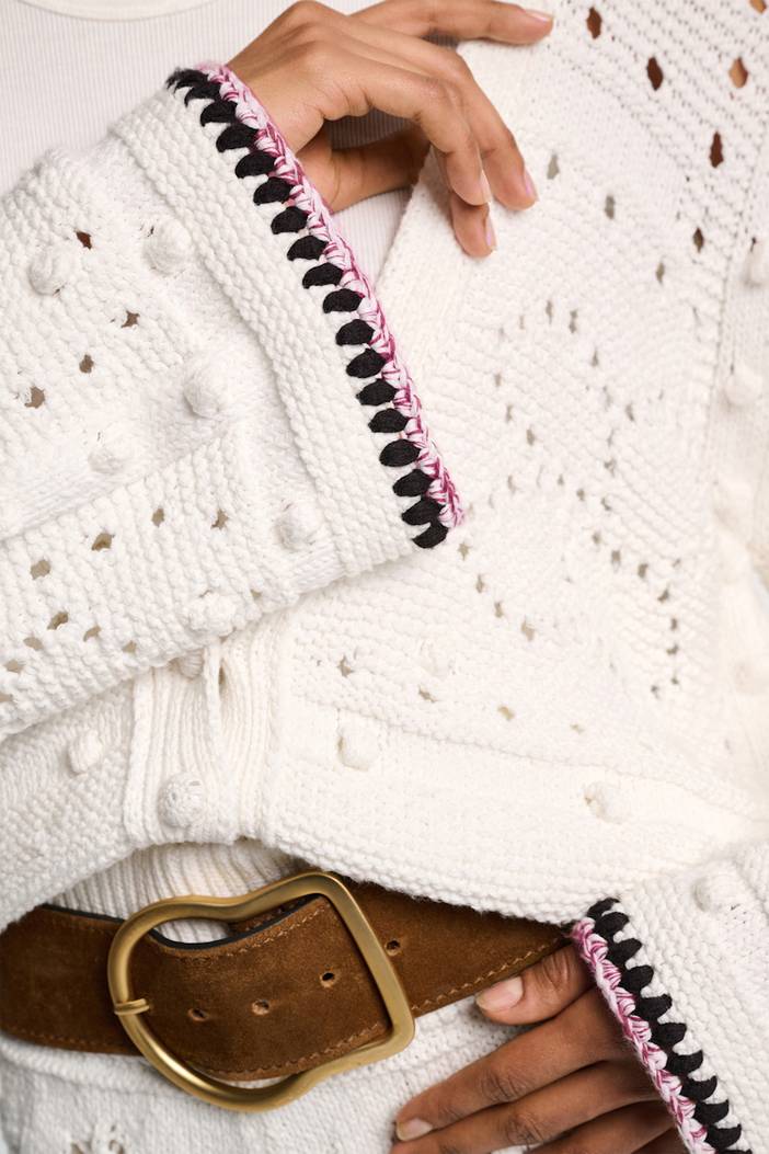 V-neck cardigan with crochet trim | dorothee schumacher