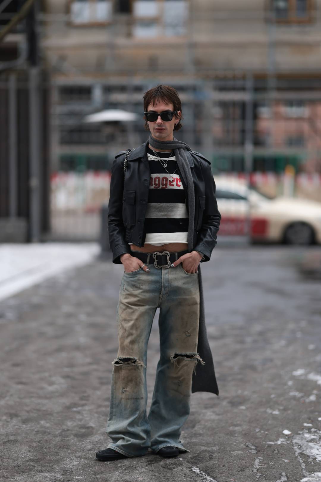 Il modello e influencer Dustin Hanke alla sfilata FW26 di Dagger