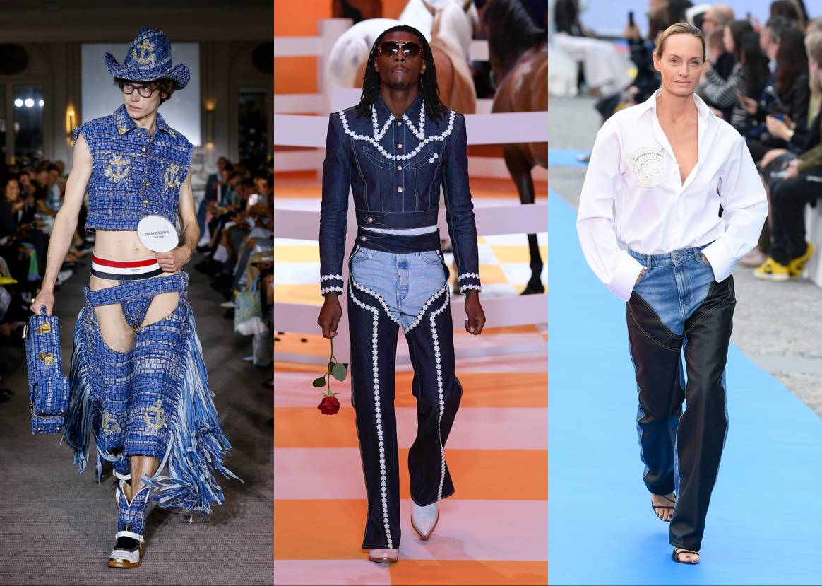 Credits from left to right: Thom Browne, Casablanca via CatwalkPictures, Stella McCartney via CatwalkPictures