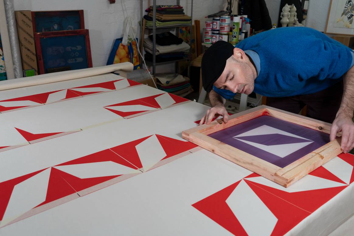 Federico Antelo Granero in his textile experimentation workshop.