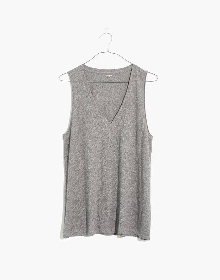 Whisper Cotton V-Neck Pocket Tank | Madewell
