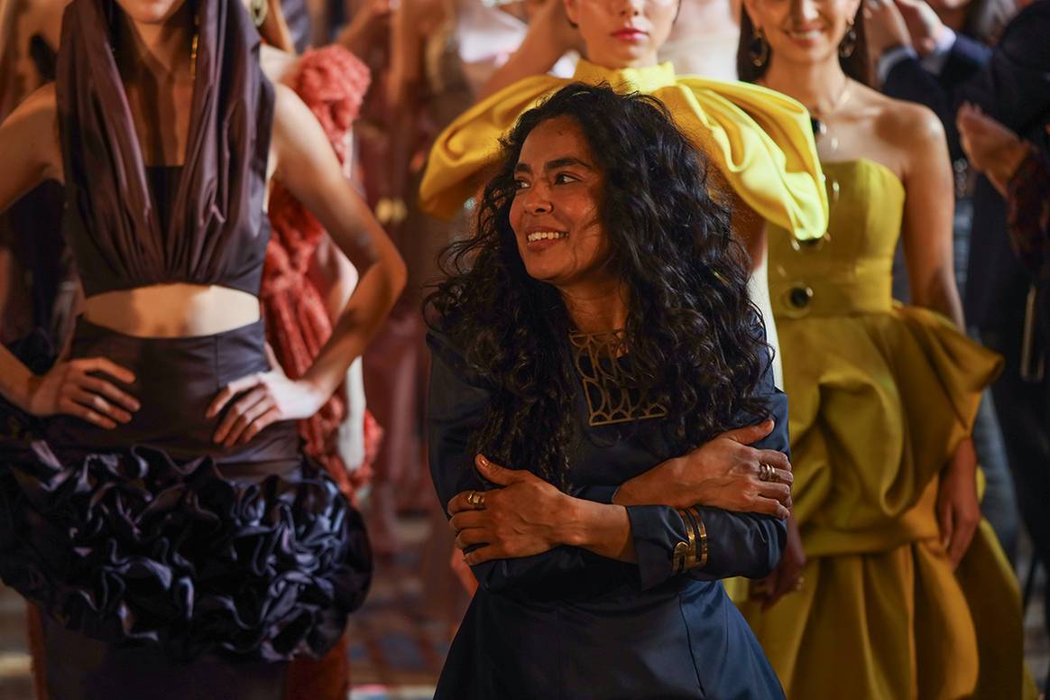 La diseñadora Duly Romero durante la pasada edición de la Mediterránea Fashion Week de enero de 2025.