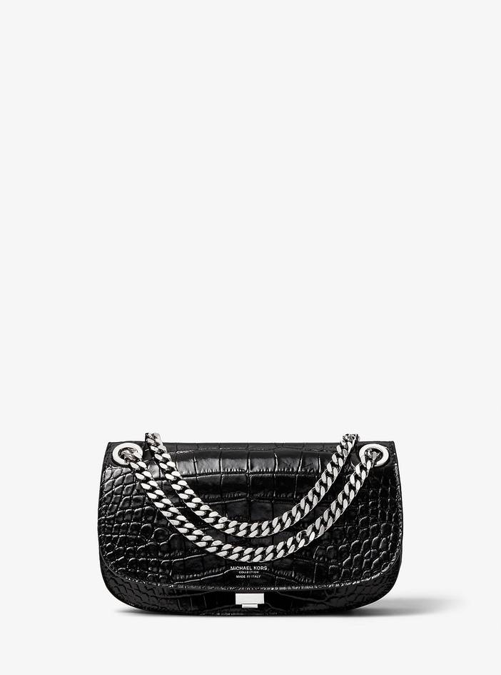 MK Christie Crocodile Embossed Leather Envelope Bag | Michael Kors