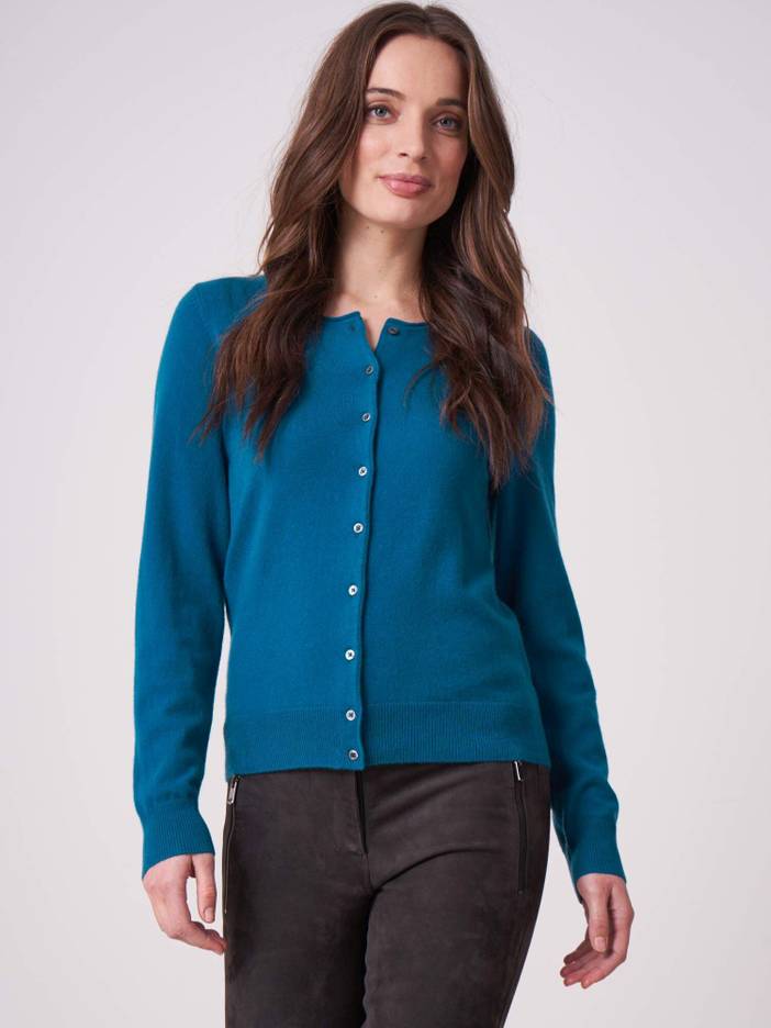Basic fijngebreid vest met ronde hals van biologisch cashmere | Repeat Cashmere