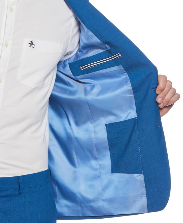 Men's Blue Textured Wool Blend Two Piece Suit | Original Penguin